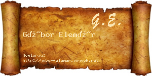 Gábor Elemér névjegykártya